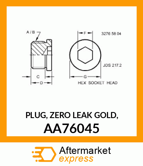 PLUG, ZERO LEAK GOLD, AA76045