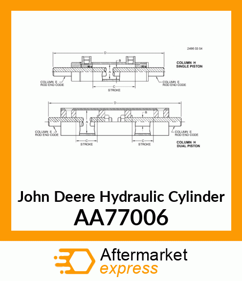 HYDRAULIC CYLINDER, MAIN LIFT, DB90 AA77006