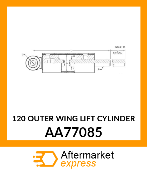 CYLINDER, OUTER WING LIFT CYLINDER AA77085