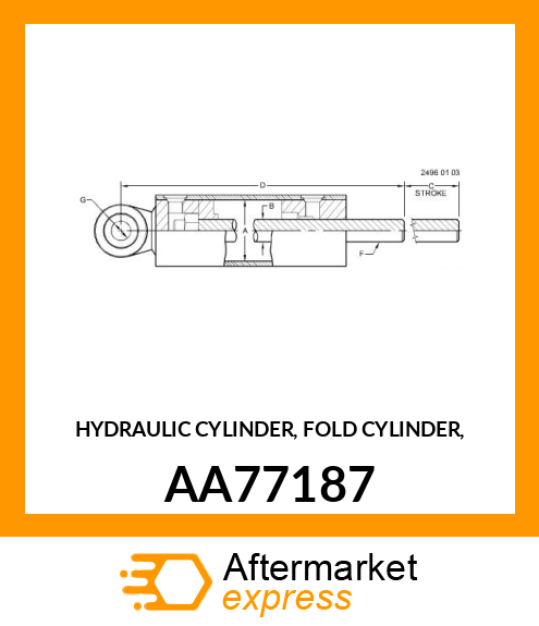 HYDRAULIC CYLINDER, FOLD CYLINDER, AA77187