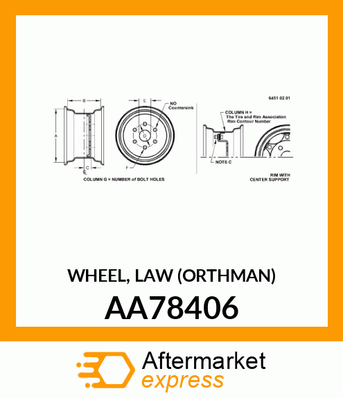 WHEEL, LAW (ORTHMAN) AA78406