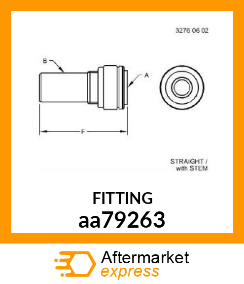 FITTING, 8MM TUBE TO 10MM STEM aa79263