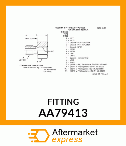 REDUCER M27 METRIC TO M22 O AA79413