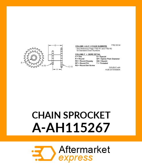 Chain Sprocket - SPROCKET, WALKER/SHOE A-AH115267