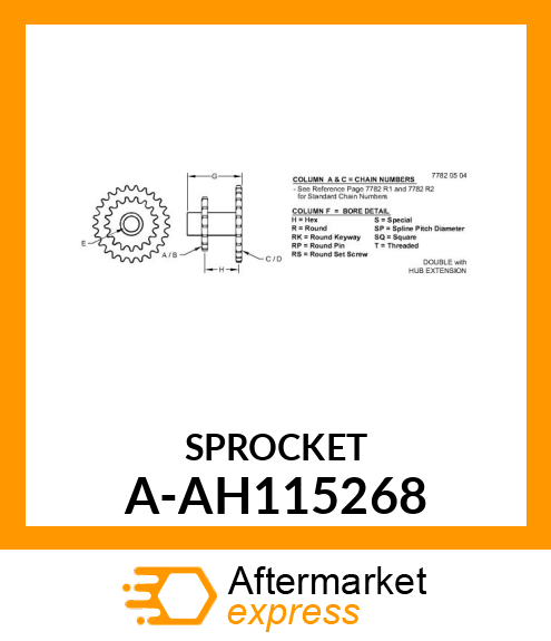 Chain Sprocket - SPROCKET, WALKER/SHOE A-AH115268