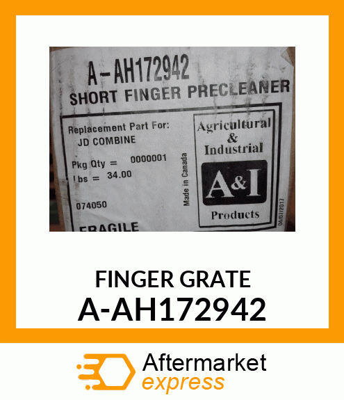 Finger Grate - SHORT FINGER PRECLEANER A-AH172942