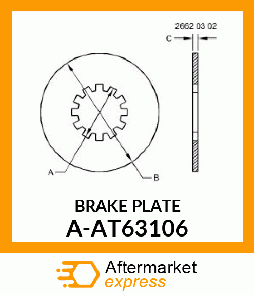 Brake Disk - BRAKE PLATE A-AT63106