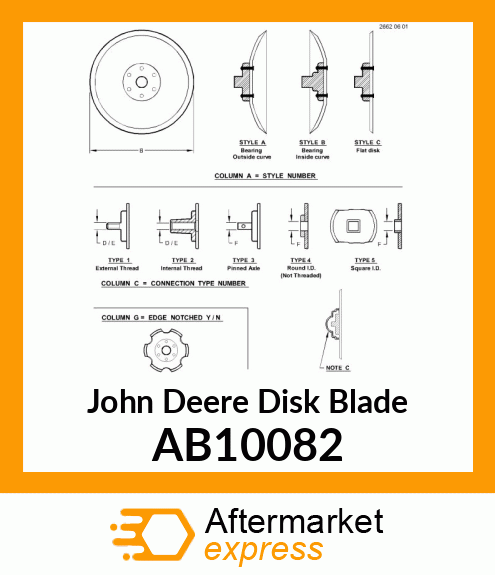 BLADE ASSY, FERT DISK OPENER AB10082