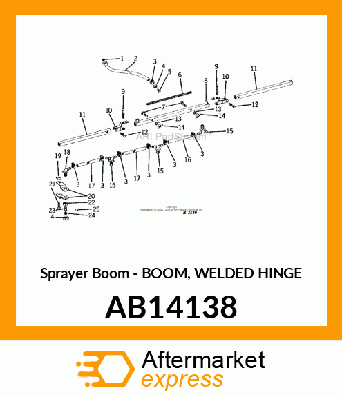 Sprayer Boom - BOOM, WELDED HINGE AB14138
