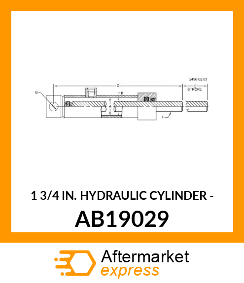 1 3/4 IN. HYDRAULIC CYLINDER AB19029