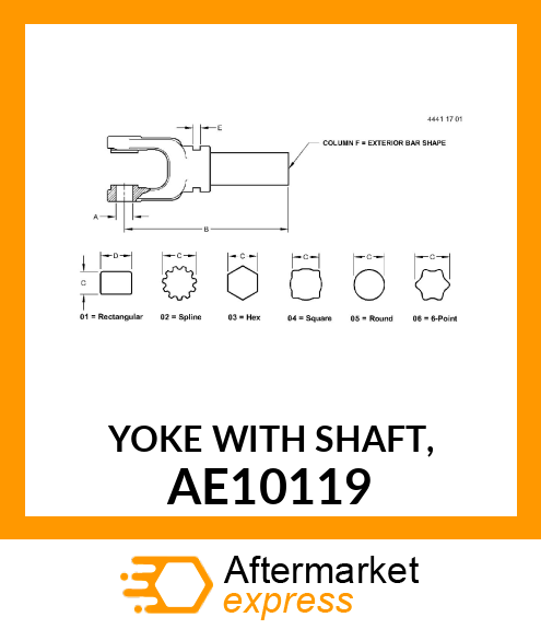 Yoke With Shaft AE10119