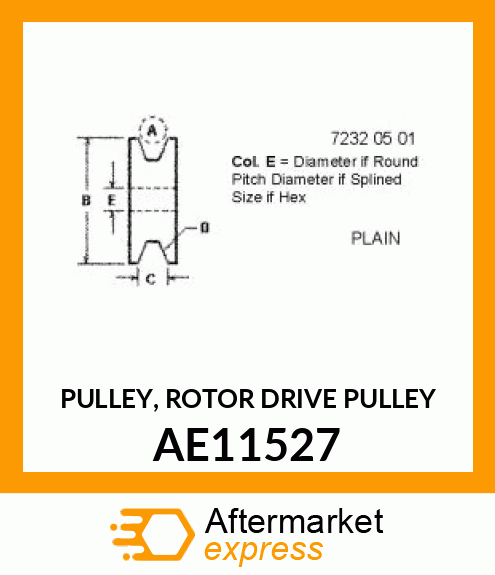 PULLEY, ROTOR DRIVE PULLEY AE11527
