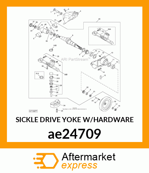 SICKLE DRIVE YOKE W/HARDWARE ae24709