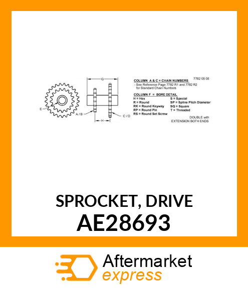 SPROCKET, DRIVE AE28693