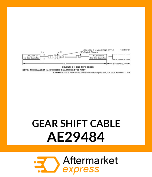 GEAR SHIFT CABLE AE29484