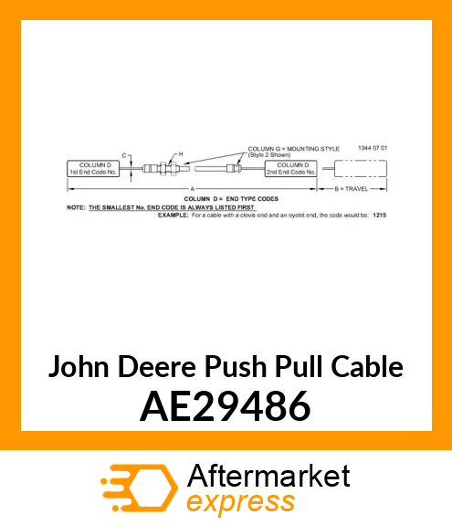 THROTTLE CABLE AE29486