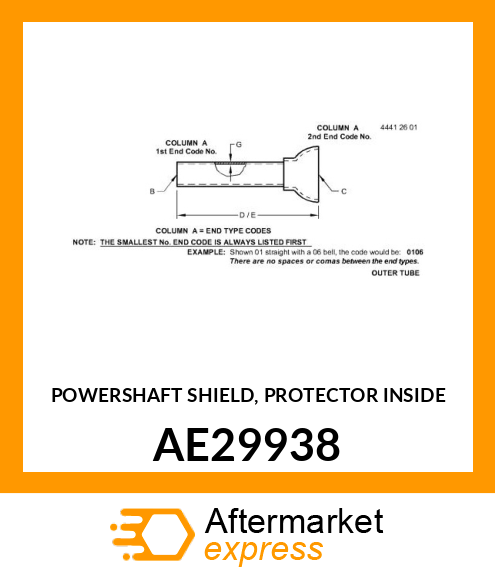 POWERSHAFT SHIELD, PROTECTOR INSIDE AE29938