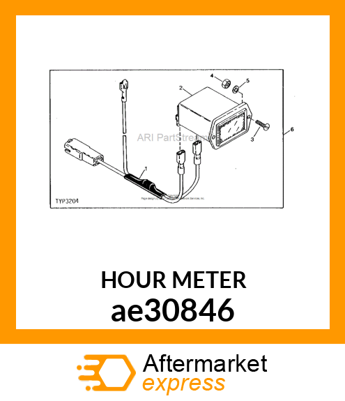 METER, HOUR RECT SURF. MOUNT SPADE ae30846