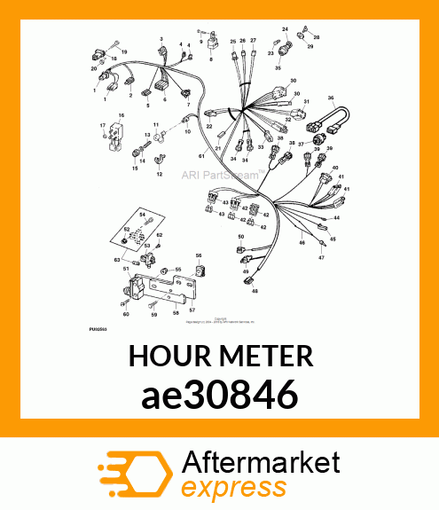 METER, HOUR RECT SURF. MOUNT SPADE ae30846