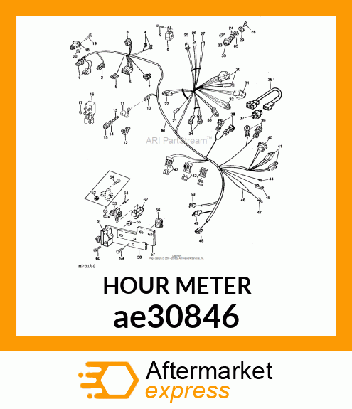 METER, HOUR RECT SURF. MOUNT SPADE ae30846