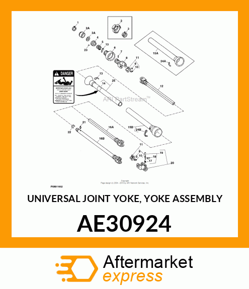 UNIVERSAL JOINT YOKE, YOKE ASSEMBLY AE30924