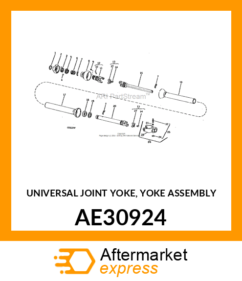 UNIVERSAL JOINT YOKE, YOKE ASSEMBLY AE30924