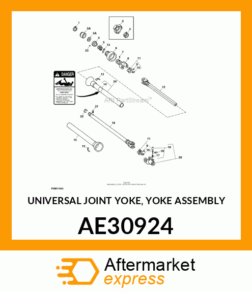 UNIVERSAL JOINT YOKE, YOKE ASSEMBLY AE30924