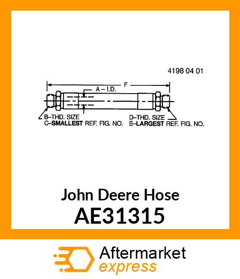 HOSE, TRACTOR TO MASTER AE31315