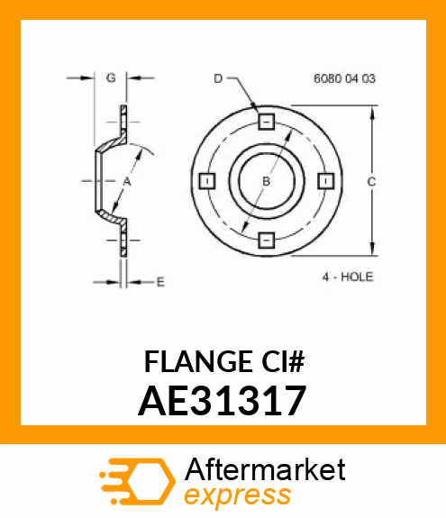 PRESSED FLANGED HOUSING, #208 BEARI AE31317