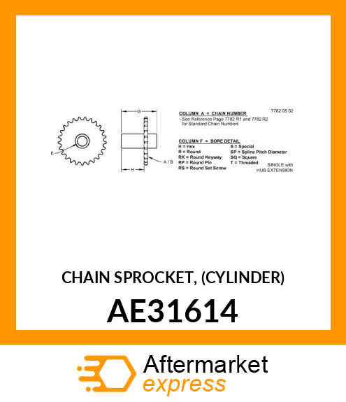 CHAIN SPROCKET, (CYLINDER) AE31614