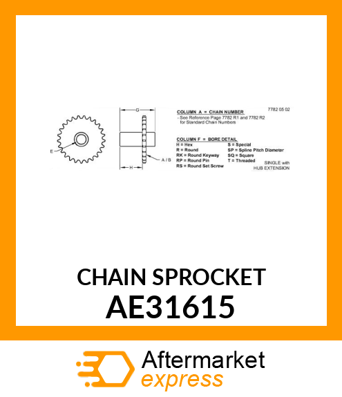 CHAIN SPROCKET AE31615