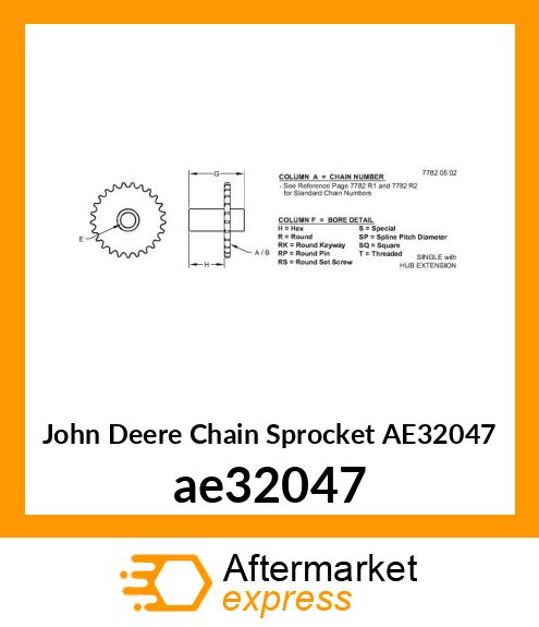 CHAIN SPROCKET, SPROCKET ASSEMBLY ae32047