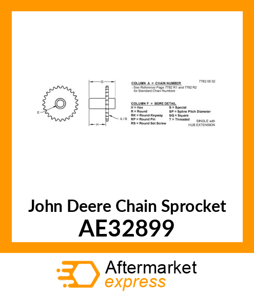 CHAIN SPROCKET, GEAR AE32899