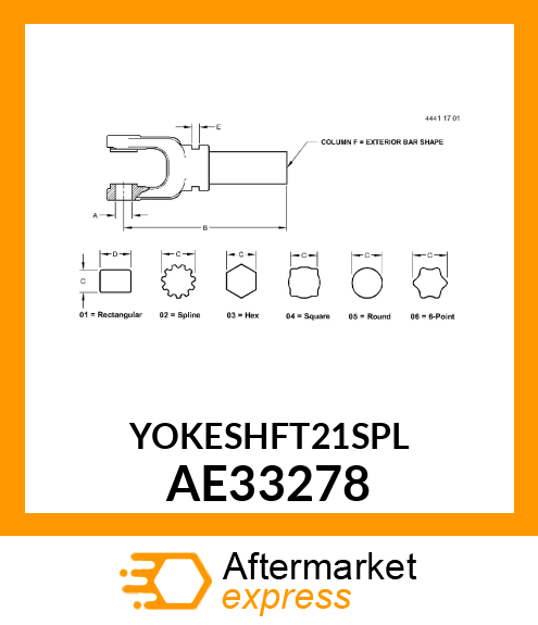 YOKE amp; SHAFT AE33278