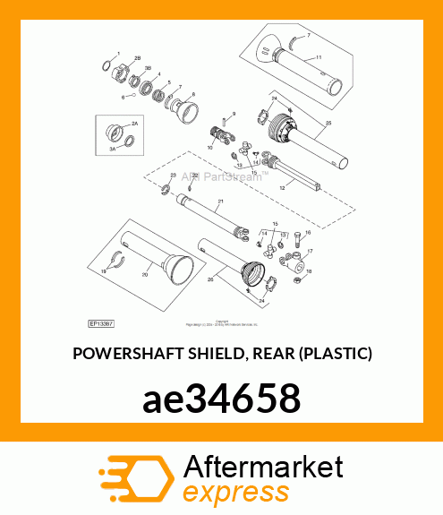 POWERSHAFT SHIELD, REAR (PLASTIC) ae34658