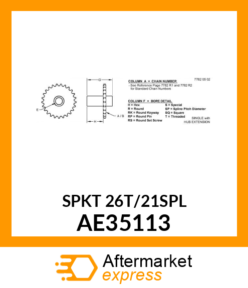 CHAIN SPROCKET, AE35113