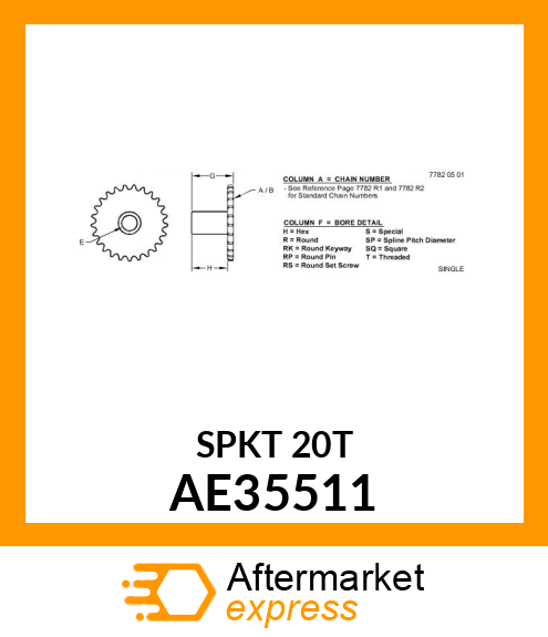 CHAIN SPROCKET, AE35511