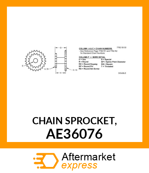 CHAIN SPROCKET, AE36076