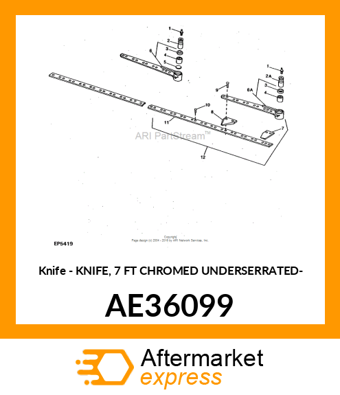 Knife - KNIFE, 7 FT CHROMED UNDERSERRATED- AE36099