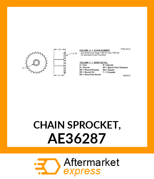 CHAIN SPROCKET, AE36287