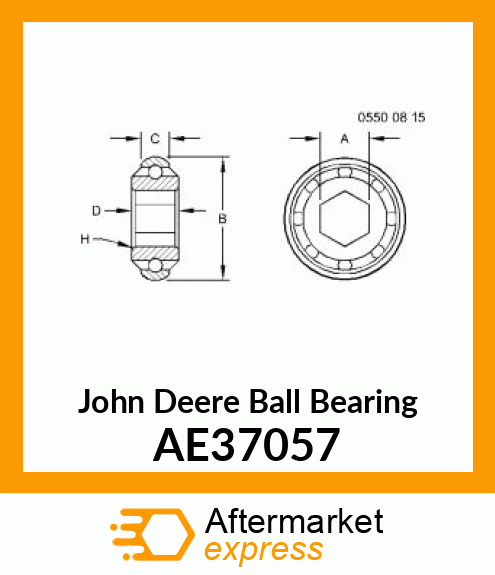 Spare part AE37057 + BEARING, LOWER FRONT FEEDROLL