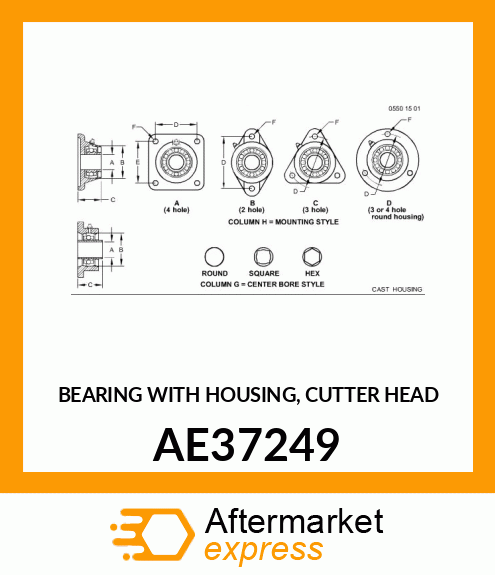 BEARING WITH HOUSING, CUTTER HEAD AE37249