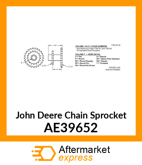 CHAIN SPROCKET, AE39652