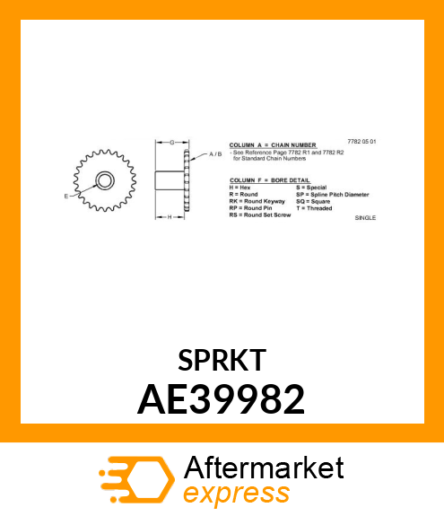 DRIVE SPROCKET, AE39982