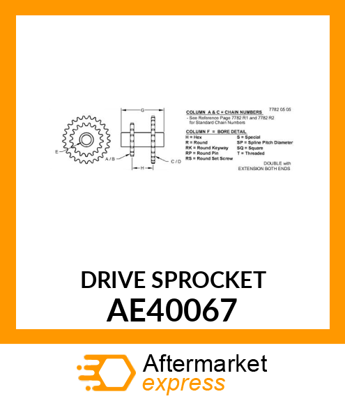 DRIVE SPROCKET AE40067