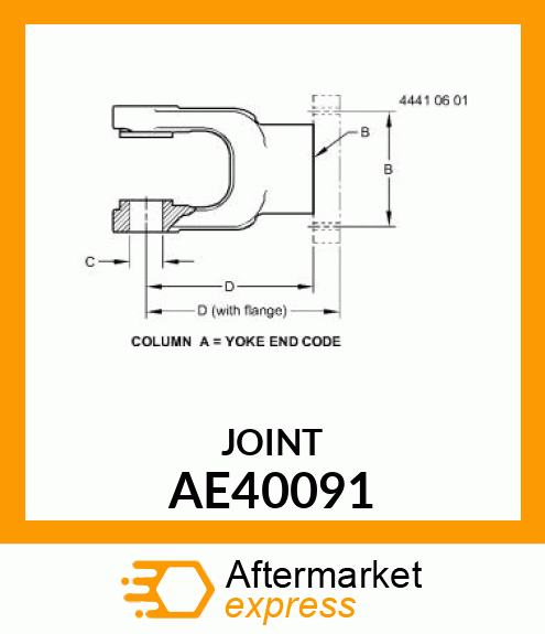 YOKE W/BRGS. amp; SEAL AE40091