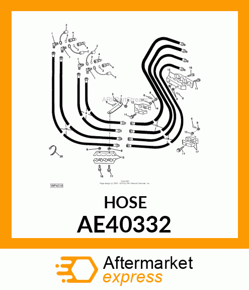 HOSE, HYDRAULIC (12.7 X 1950 MM) AE40332