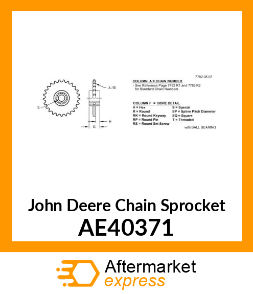 SPROCKET(FEEDROLL DR.IDLER W/BRG) AE40371