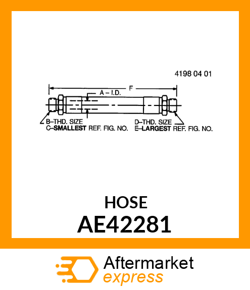 HYDRAULIC HOSE, HYDRAULIC AE42281