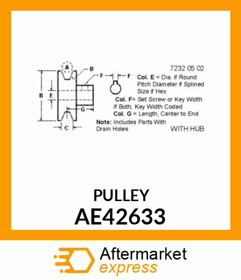 PULLEY, (PICKUP DRIVER) AE42633